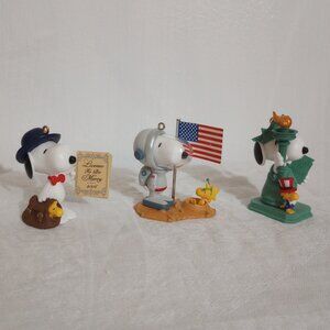 3 Hallmark Spotlight on Snoopy Ornaments, Years 2006, 2007, and 2008, Pre-Owned